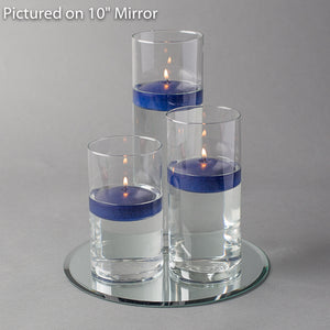 Eastland Round Mirror and Cylinder Vase Centerpiece with Richland 3" Floating Candles Set of 48