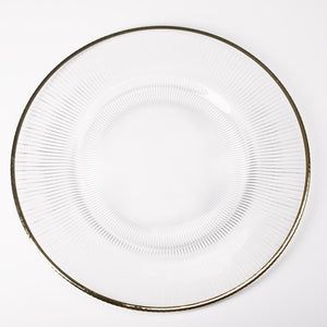 richland 13 gold rim glass charger plate set of 12