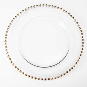 richland 13 gold beaded glass charger plate set of 12