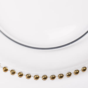 richland 13 gold beaded glass charger plate set of 12