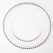 richland 13 silver beaded glass charger plate set of 12 - thumbnail number 1
