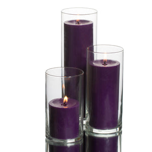 pillar candles cylinder holders set 03