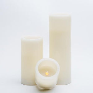 richland flameless led pillar candles 3 x3 3 x6 3 x9 ivory set of 18