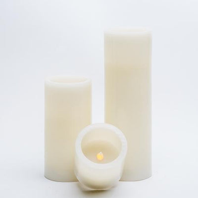 richland flameless led pillar candles 3 x3 ivory set of 6 - thumbnail number 4