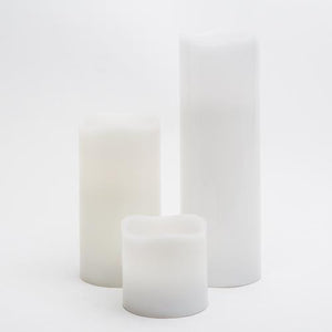 richland led wavy top pillar candles 3 x3 3 x6 3 x9 white set of 3