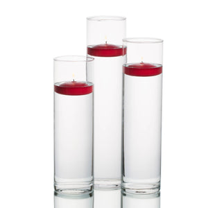 eastland tall cylinder vases with richland floating candles set of 3