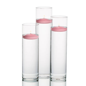 eastland tall cylinder vases with richland floating candles set of 3