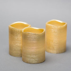 Richland Gold Metallic Wavy Top LED Candle - Set of 12
