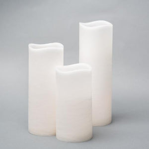 Richland 4" Large LED Pillar Candle with Wavy Top (3 Sizes) - Set of 18