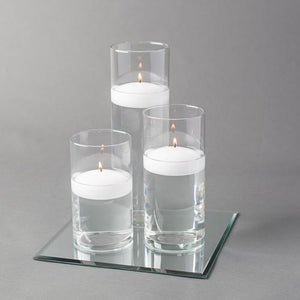 square mirror centerpiece candles set 3