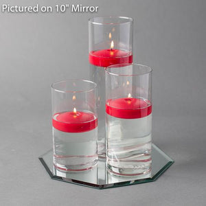 octagon mirror centerpiece candles set 3
