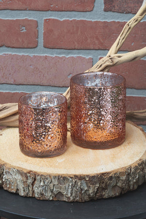 Richland Mercury Candle Holder Nadine Rose Gold Small Set of 36