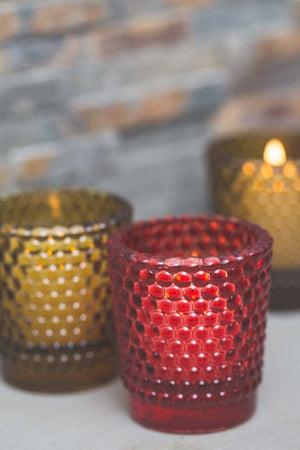 Richland Votive Holder Hobnail Red Set of 72