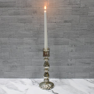 Richland Ribbed Unique Mercury Glass Taper Candle Holder Set of 3