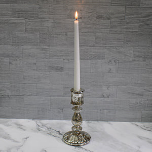 Richland Ribbed Unique Mercury Glass Taper Candle Holder Set of 3