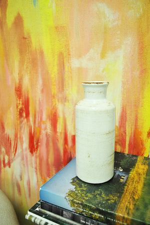 Richland Farmhouse White Ceramic Vase 7.5"