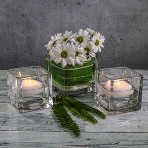 Richland Square Glass Cube Vase 4" Set of 12