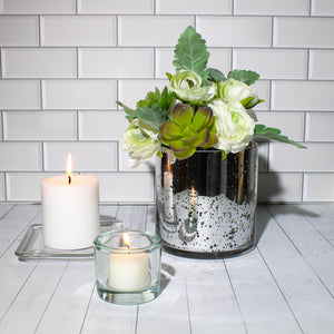 Richland Silver Mercury Glass Cylinder Vase 5" x 5"