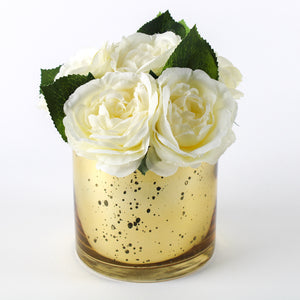 Richland Gold Mercury Glass Cylinder Vase 5" x 5"