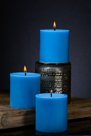 Richland Pillar Candle 3"x3" Light Blue
