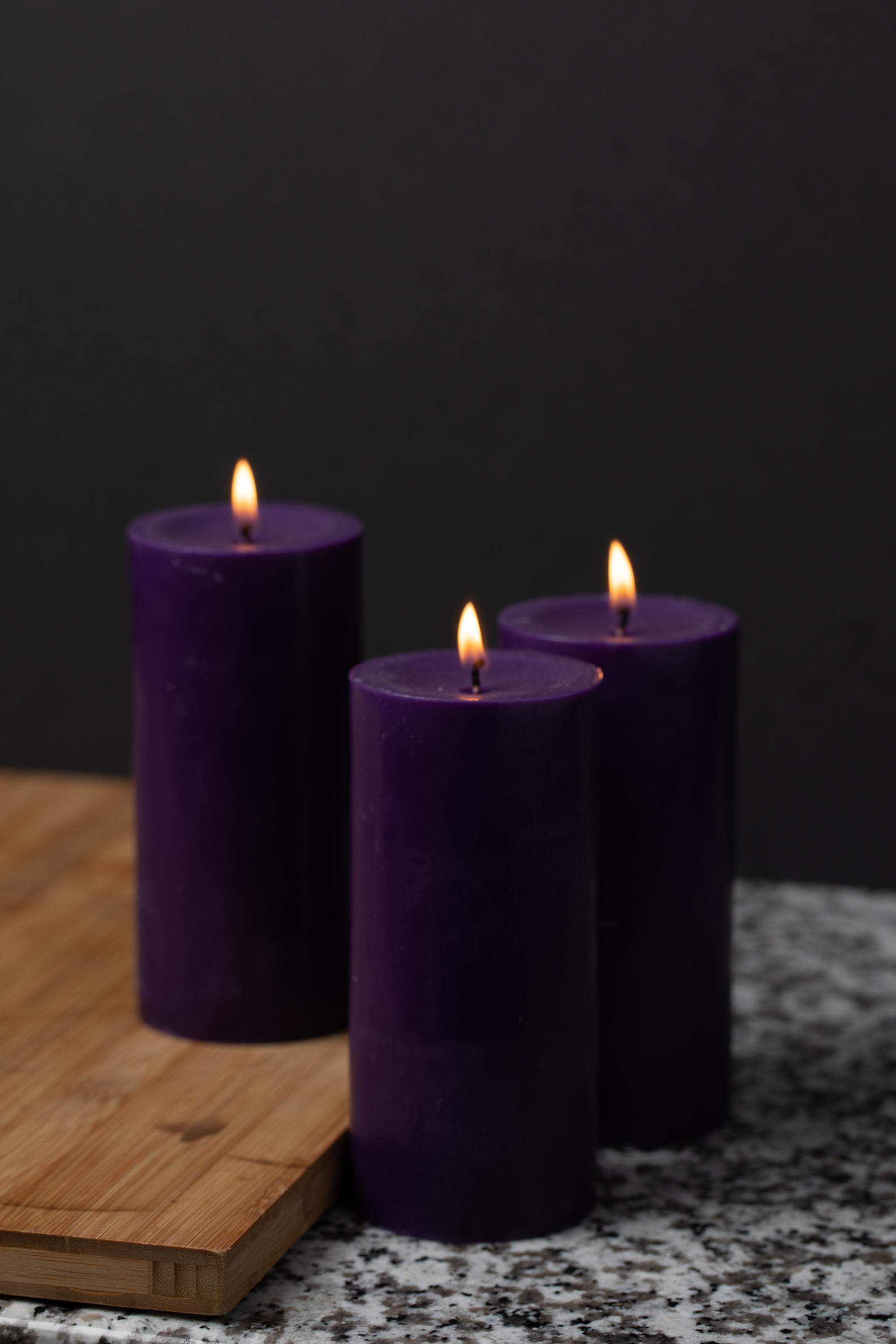 Richland Pillar Candles 3"x6" Purple Set of 24