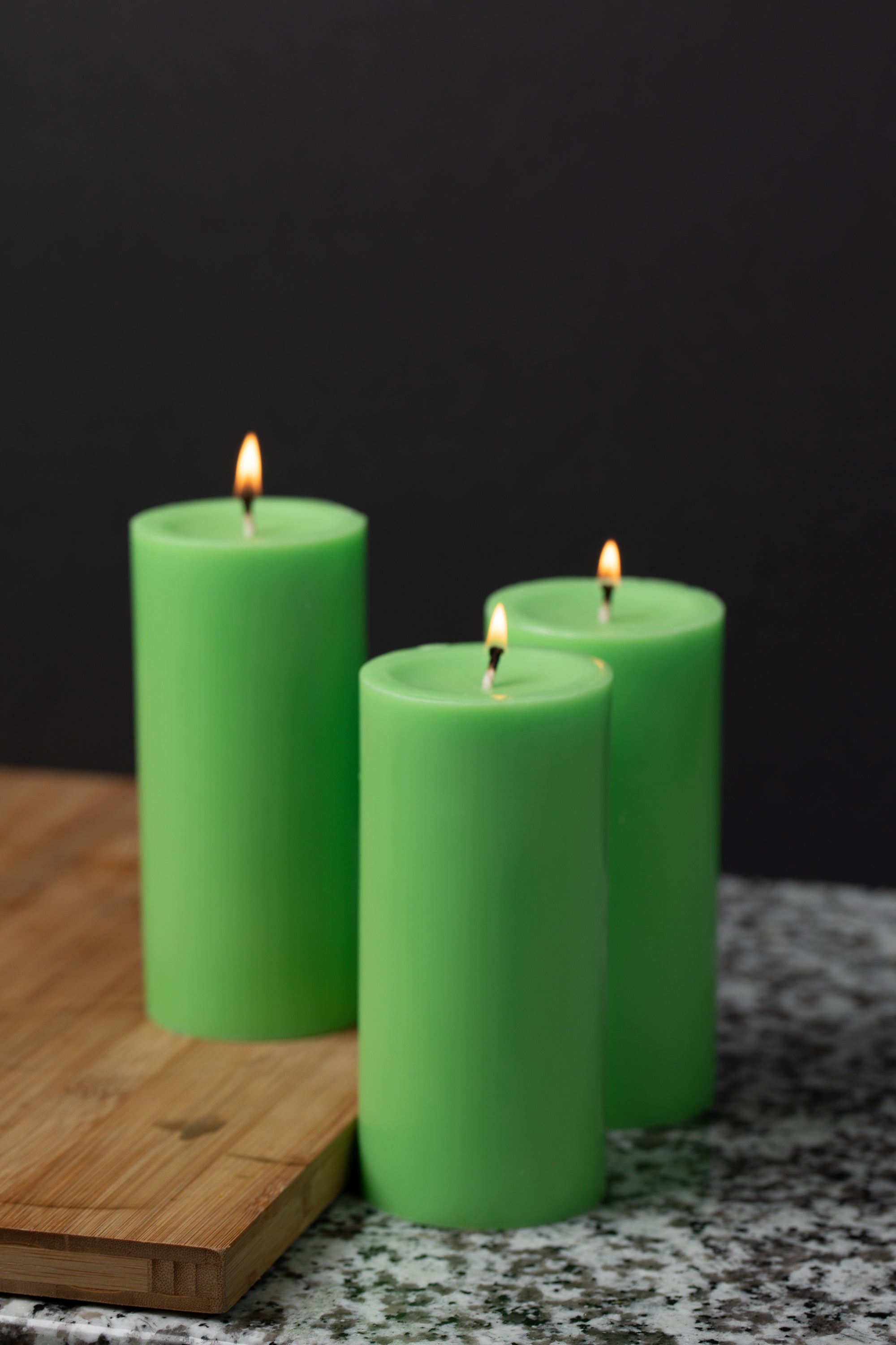 Richland Pillar Candles 3"x6" Green Set of 12