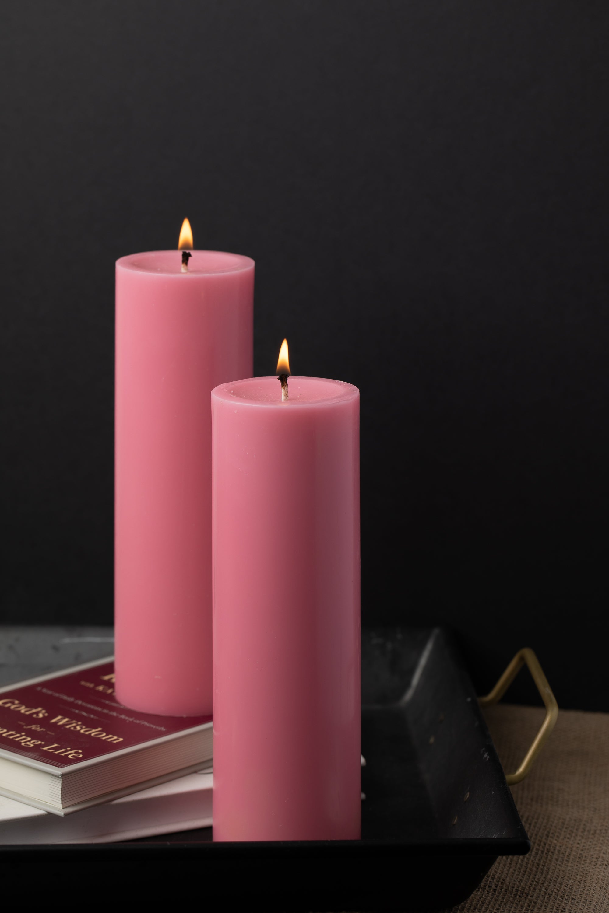 Richland Pillar Candles 3"x9" Pink Set of 24
