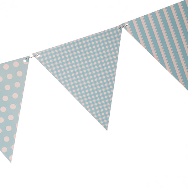 Light Blue Triangle Patterned Paper Banner