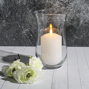 Richland 3"X4" Bullet LED Wax Candle White in Hurrican Vase