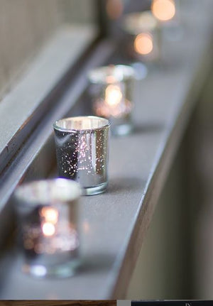 Richland Silver Mercury Votive Holders Set of 12