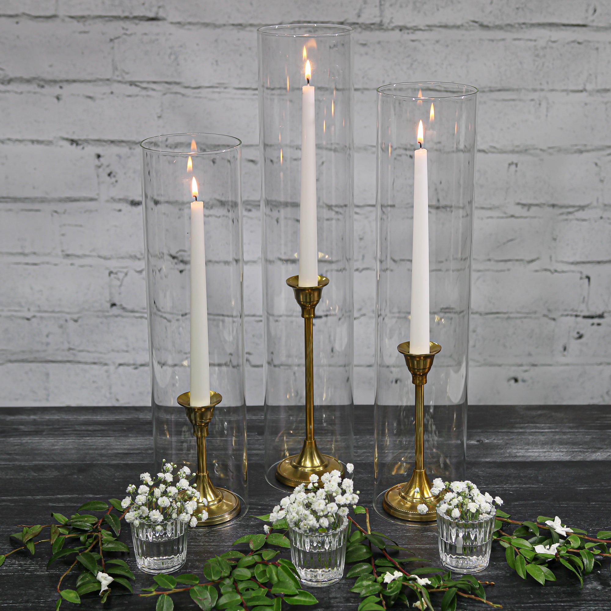 taper candle holders gold 9in