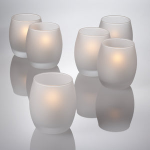 eastland grande hurricane votive candle holder frosted set of 12