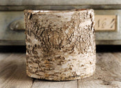 Birch Bark Covered 6" Planters Pot w/Liner - thumbnail number 1
