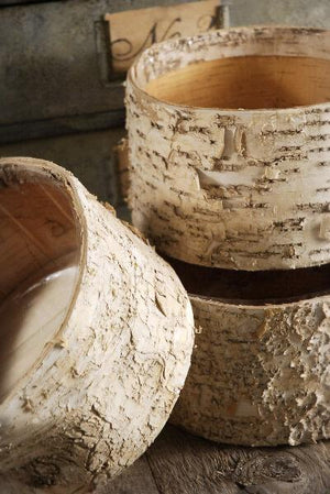 birch bark pots round 7 5 x 4
