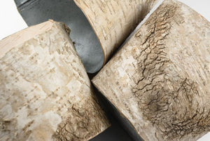 Birch Bark Centerpiece Vase 7in, Zinc Planter