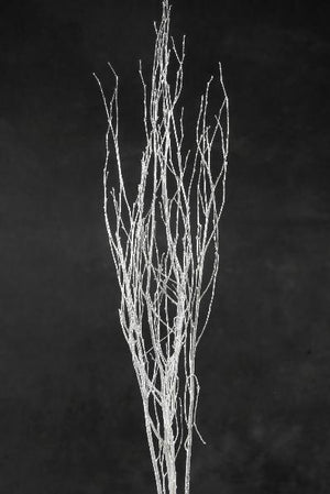 Birch Tree Branches Silver Sequin Sparkle 54"