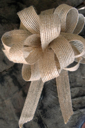 12 burlap pull bows