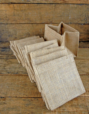 12 Burlap Pot Covers 5" Square