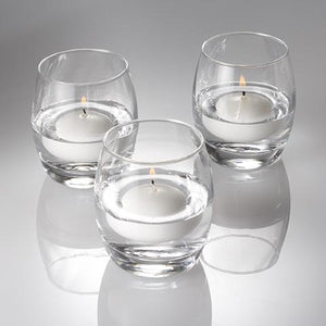 Eastland Grande Hurricane Holders & Richland Floating Candles 2" Set of 72