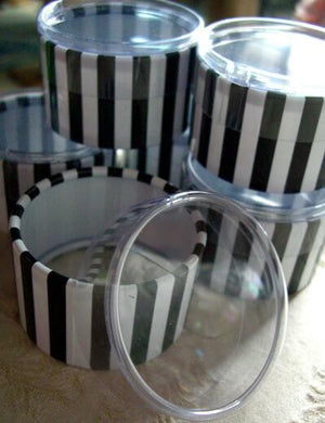 Black & White St. Tropez Favor Boxes (six boxes) Striped 2"
