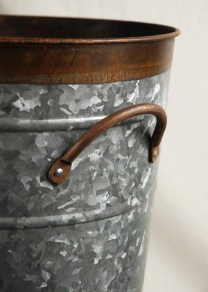 Two Tone 18" Flower Market Buckets with Handles