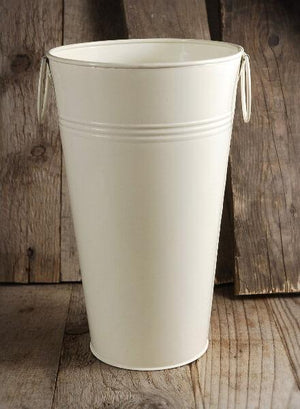 White French Flower Market 11" Bucket Cream White