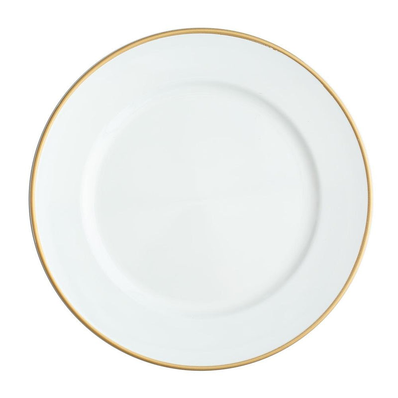Richland 13" White with Gold Rim Charger Plate Set of 24 - thumbnail number 1