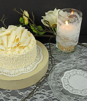 White Chantilly Lace Table Runner 14" wide x 10 yards