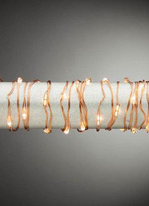 30 Light 60" Copper Wire Warm White Battery Operated Indoor LED Micro Light String Set with Timer