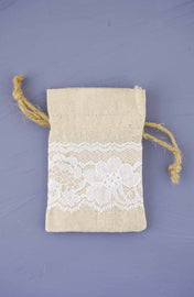 12 Linen & Lace 3x4 Favor Bags - thumbnail number 1