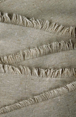 Fringed Edge Linen Table Runner 12.5in x 120in
