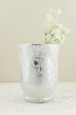 frosted mercury glass hurricane vase candleholder 6