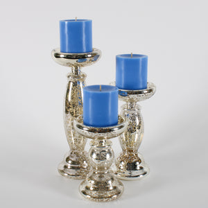 Eastland Unique Mercury Glass Pillar Candle Holder 8.5"