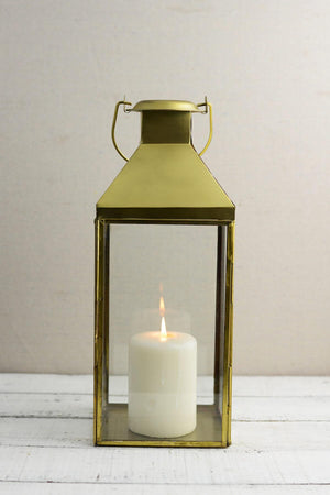 metal lantern gold 5 5x14in